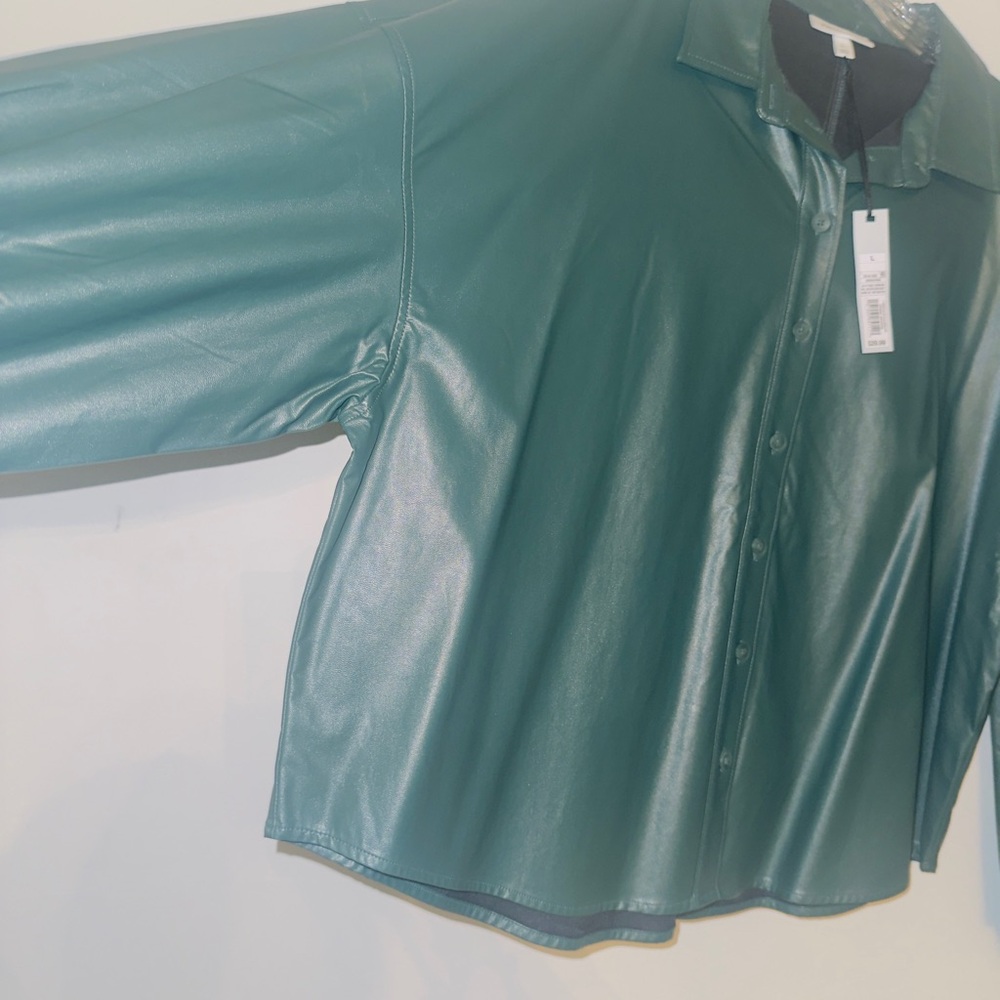Prologue Sea Green Leather shirt..